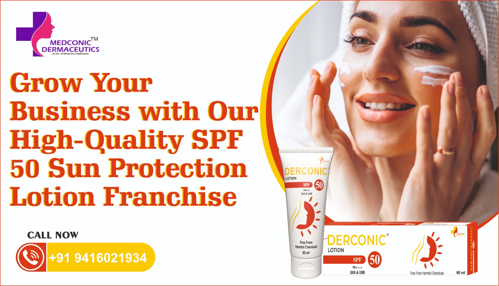 DERCONIC SPF 50 - SPF 50 PA UVA & UVB SUN PROTECTION LOTION