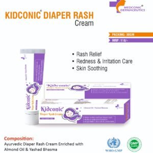KIDCONIC DIAPER RASH CREAM - AYURVEDIC DIAPER RASH CREAM ENRICHED with ALMOND OIL & YASHAD BHASMA